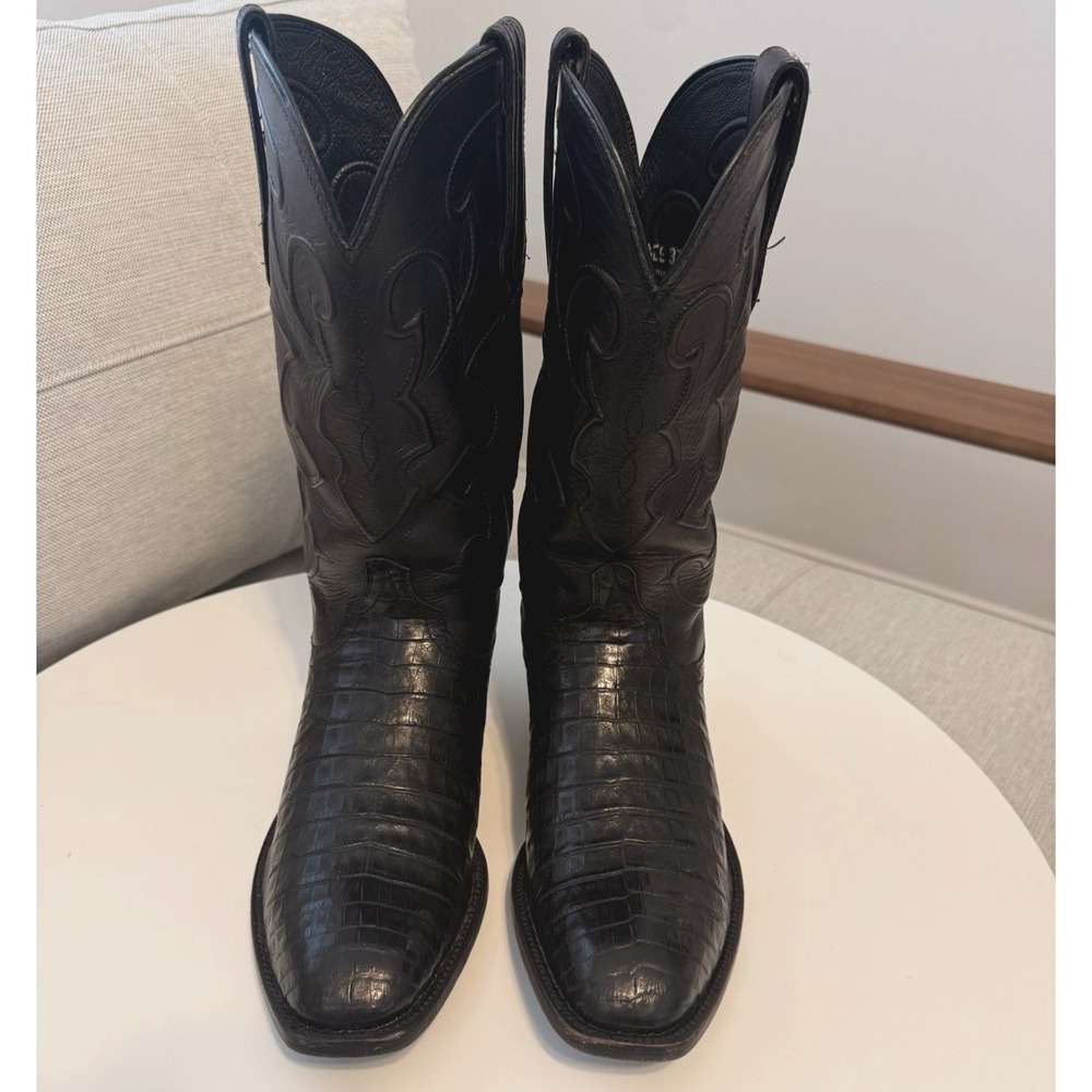 LUCCHESE CLASSICS Handmade Ultra Caiman Belly Western Boots Men's US 9.5 EE